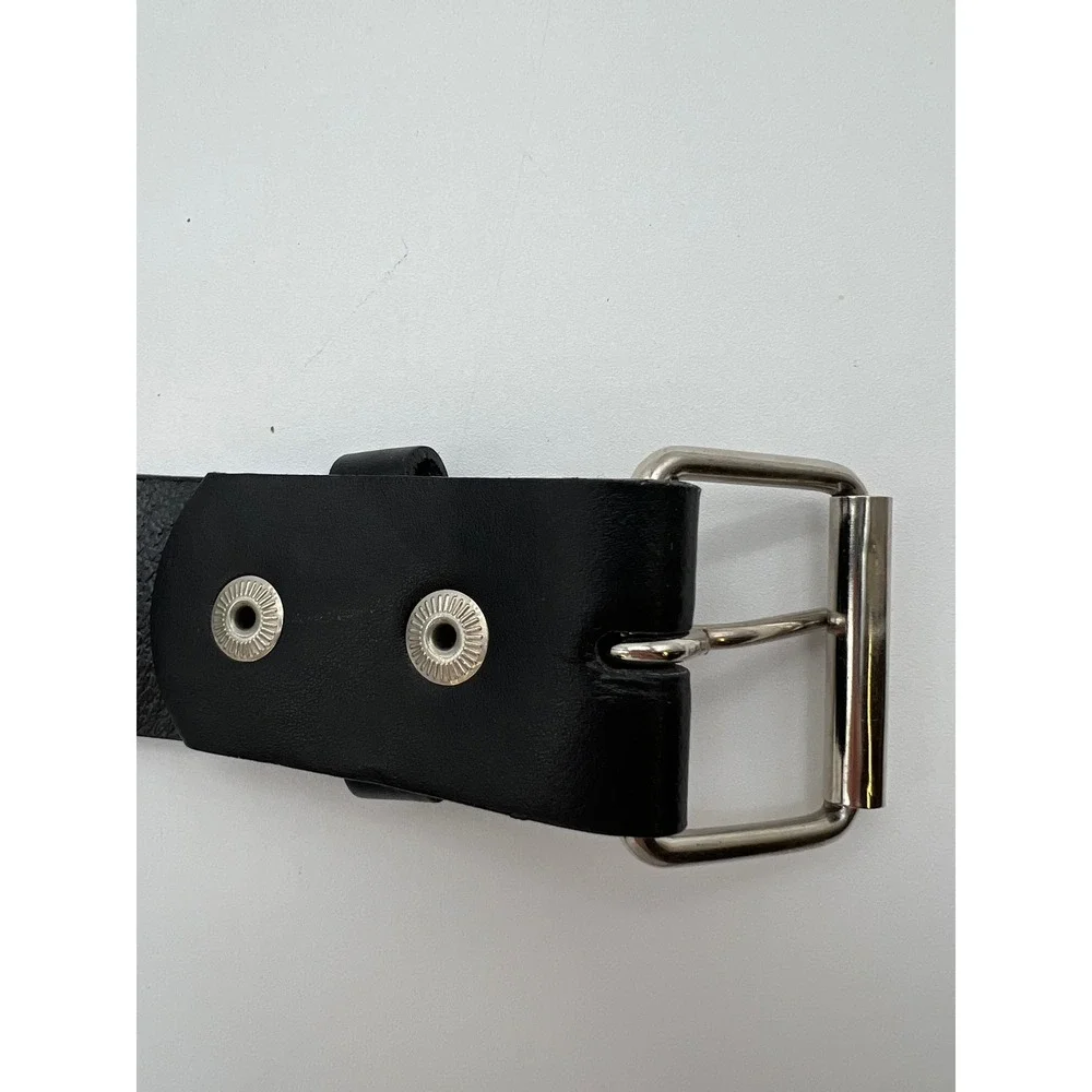 Studded Punk Rock Belt Mens Large Black Red King of My Heart Italian Design